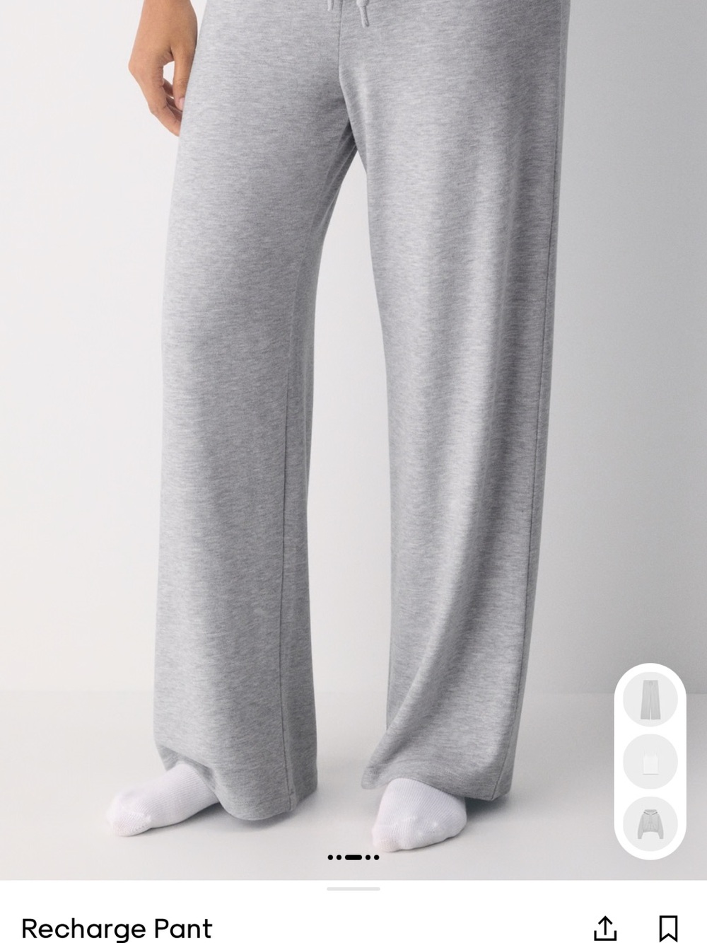 Aritzia Recharge Wide-Leg Lounge Pants - Heather Gray